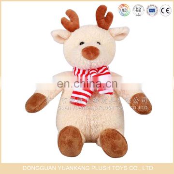 Soft stuffed christmas reindeer animal toy for kids gift