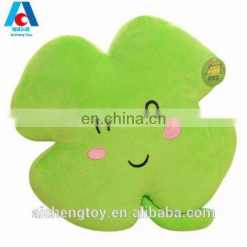 four leaf clover plush cushion/fashion green cartoon plush stuffed cushion