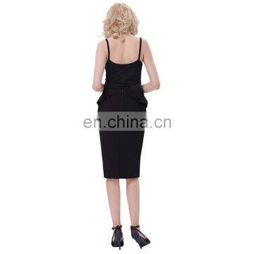 Grace Karin Womens Solid Color High Stretchy Hips-Wrapped Vintage Retro Black Pencil Skirt CL010454-1 photo-5