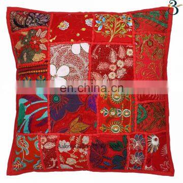 Wholesale Patch Work Indian Sofa Pillow Case Kantha 100% Cotton Chair Cushion Cover, Seat Cushion Covers Decor photo-2