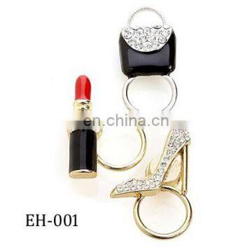 New product 2015 fashion crystal lipstick multiple eyeglass holder pins