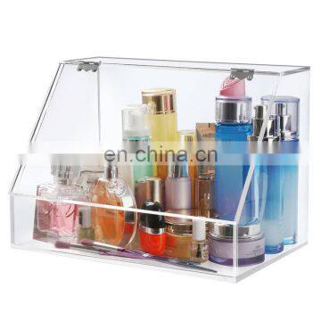 Acrylic Clear Cosmetic Display Makeup Organizer Box With Lid