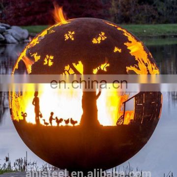 Globe Fireplace Home Corten Steel Globe Fire Pit