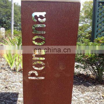 Outdoor Laser Cut Corten Steel Signs Rusted Garden Art photo-6