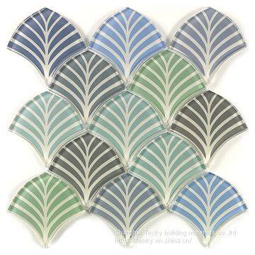 Crystal Mosaic Glass Inkjet Tile China Manufacturer Sector Shape