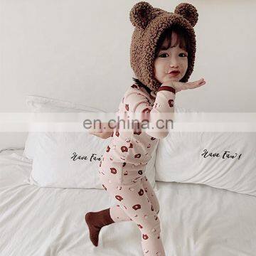 4050 Winter Baby Girl and Boy Cartoon Warm 2 Piece Sleeper Pajamas photo-3