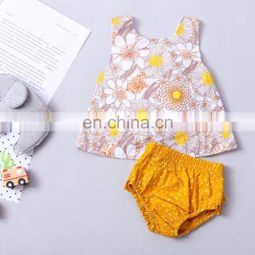Flower Child Outfit Baby Girls Flower Clothing Set Toddler Infant Vest Tops Tutu Shorts 2pcs Clothes for 0-18m photo-5