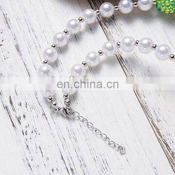 Girl Green Handmade Necklace With Resin Flower Children Chunky Bubblegum Beads Necklace photo-4