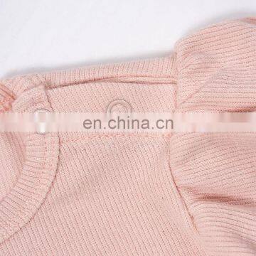 Warm and Comfortable Pink Ruffled Long-sleeved Bodysuit Baby Girl photo-5