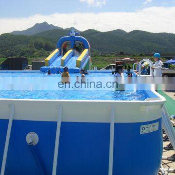 Commercial Portable PVC Inflatable Water Pool Rectangular Metal Frame Swimming Pool for Sale