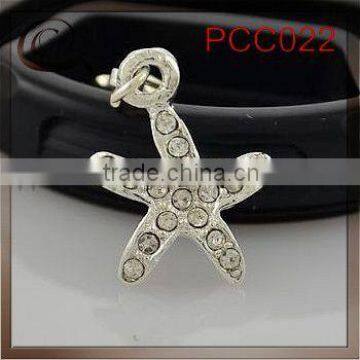 Starfish Charm Pendants, Pave Diamond Charm Pendant