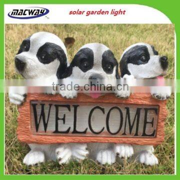 Solar power rechargable lovely dogs garden LED lights