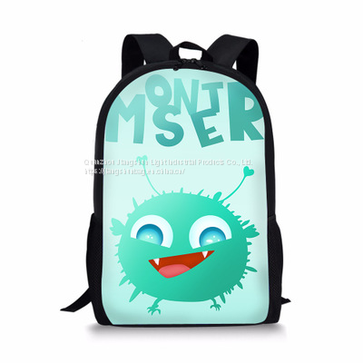 Cute Little Monster Kid School Bags Backpack Kindergarten Schoolbag 3D Cartoon Unisex Customized Logo Packing photo-3