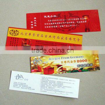 Hot stamping foil ticket printing