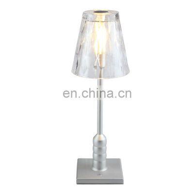 Newest Aluminum Dimming USB Table Lamp American Style Friendship Desk Light Luxury Hotel Lamps With Lampshade Glass photo-2