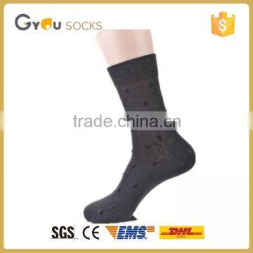 Man's solid color high quality black colorJacquard dress sock tube socks