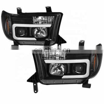 For 2007-2013 Tundra Sequoia Pickup Chrome LED Tube Projector Head light Headlamp