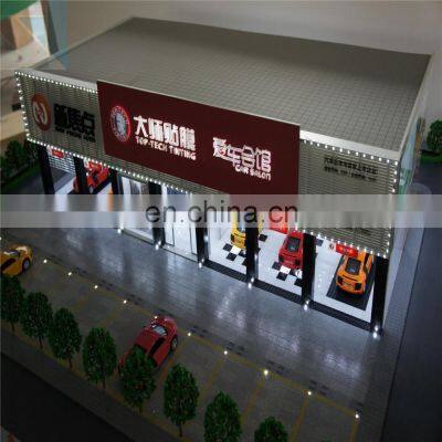 Abs and Acrylic handmade model with building model cars, 3d building models