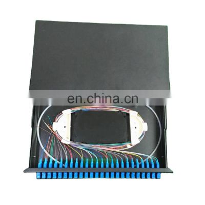 Ftth 1U 19' 1*48 Fiber with SC LC FC ST connector UPC APC high quality cold-rolled 48 port Fiber Patch Panel