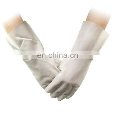 Customized 32 cm Safe Work Milky White Translucent Nitrile Gloves photo-4