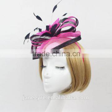 China Manufacturer Wholesale Wedding Bridal Fascinator Hat With Feather