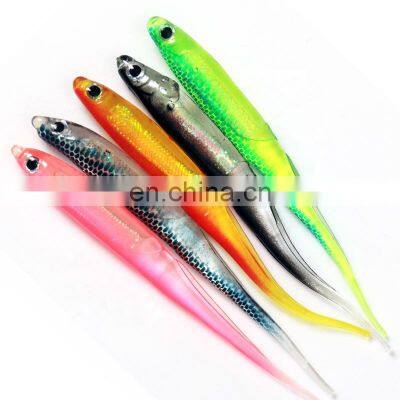 fifishing soft bait 95mm 2.6g  fish fishing lures Rainbow color Sequin swing winter Ice fishing spinner bait