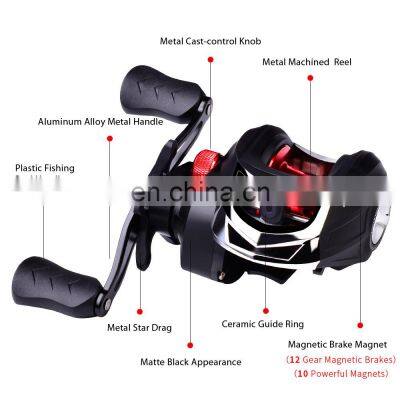 3+1BB Left Right Hand Baitcasting Reel 7:2:1Bait Castingfishing reel With Magnetic Brake Carp for fishing