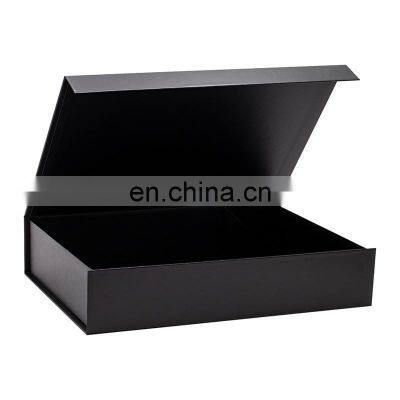 Custom Ribbon Bow a4 Shallow Black Laminated Presentation Gift Box With Magnetic Lid photo-5