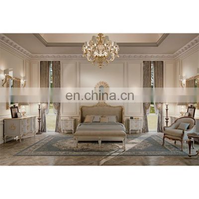 Bedroom set furniture king size modern italian latest double bed designer furniture set leather luxury bed