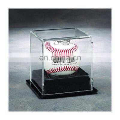 customized clear single baseball cube acrylic baseball bat display case