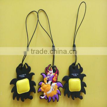 High Quality Soft PVC Mobile Phone Charms With Cable Winder