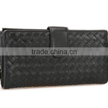 Good Quality Soft Sheepskin Wallet Hand Knitting Long Style Purse Hot Selling Lgenuine Leather Wallet photo-2