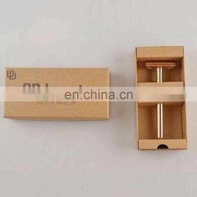 High Quality Gold Men Shaving Razor Professional Men Safety Razor Single Blade Shaving Razor photo-4