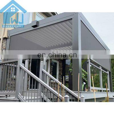 Sun Shade Aluminium Pergola Canopy Garden Pergola With LED Lights