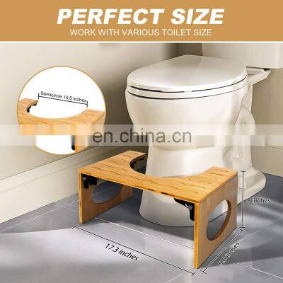 Bathroom Squatting Urinal Adjustable Bamboo Squatting Toilet Stool photo-3