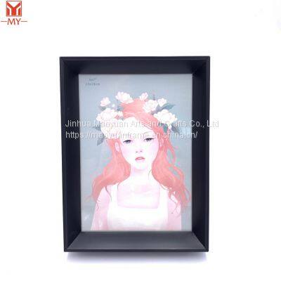 Пластиковый фоторамка PS голубо-серого цвета с широким бортиком photo-2