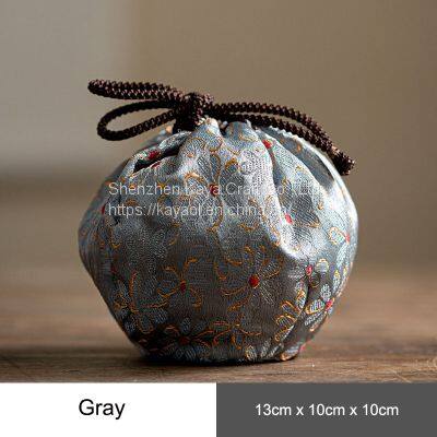 Hot Stamp Printing Drawstring Satin Jewelry Pouches Gift Bags