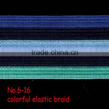 2016 popular good quality colorful elastic braid