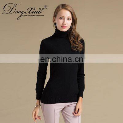 Basic Design Solid Pattern Cashmere Turtleneck Sweater for Women Winter Office Lady Style OEM Service for Adults photo-4