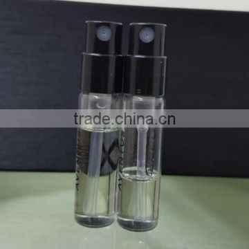 1.5ml glass perfume vial with snap-on pump sprayer,perfume sample vial