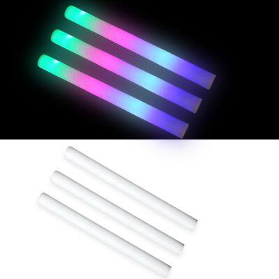 Led светящиеся палочки белого и розового цвета для вечеринок и равов, пенные светящиеся палочки оптом, мигающие многоцветные светящиеся в темноте Led светящиеся флуоресцентные пенные палочки