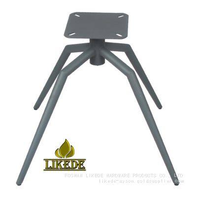 Grey Steel Tapered Iron Slant Mechanism Swivel Chair Base Pitched Spider Design Furniture Legs