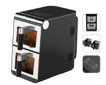 Double-layer Touch Sensitive Electric Fryer Multifunctional Oil Fume Free Electric Oven（Wechat/whatsapp:008613510231336）