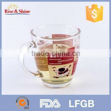 wholesale glass coffe mug with handle/OEM coffee glass mug                        
                                                Quality Choice