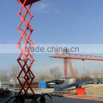four-wheel mobile electric scissor man lift hydraulic elevator platform outdoor scissor lift work platform