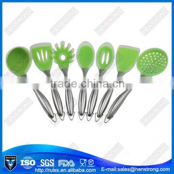 Eco-Friendly stainless steel handle silicone kitchen utensils