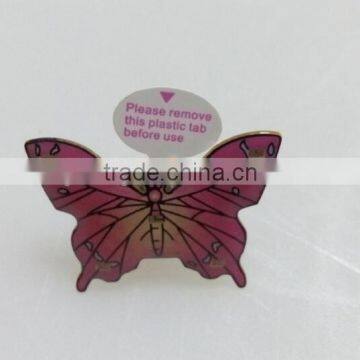 2016 Cheap Butterfly Shaped Lapel Pin, LED Blinking Light Badges