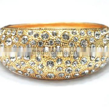 Bangle, Fashion Women Gold Alloy Hinge Crystal Bangle, Bangle Bracelet Jewelry Wholesale PT1556