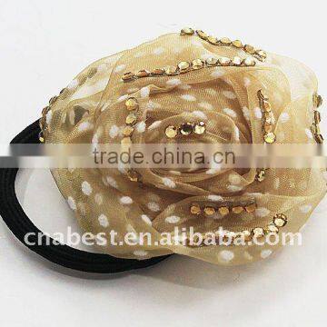 Elastic Headband With Sm.topaz Flower
