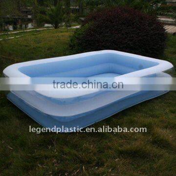 inflatable 3-ring rectangular play pool